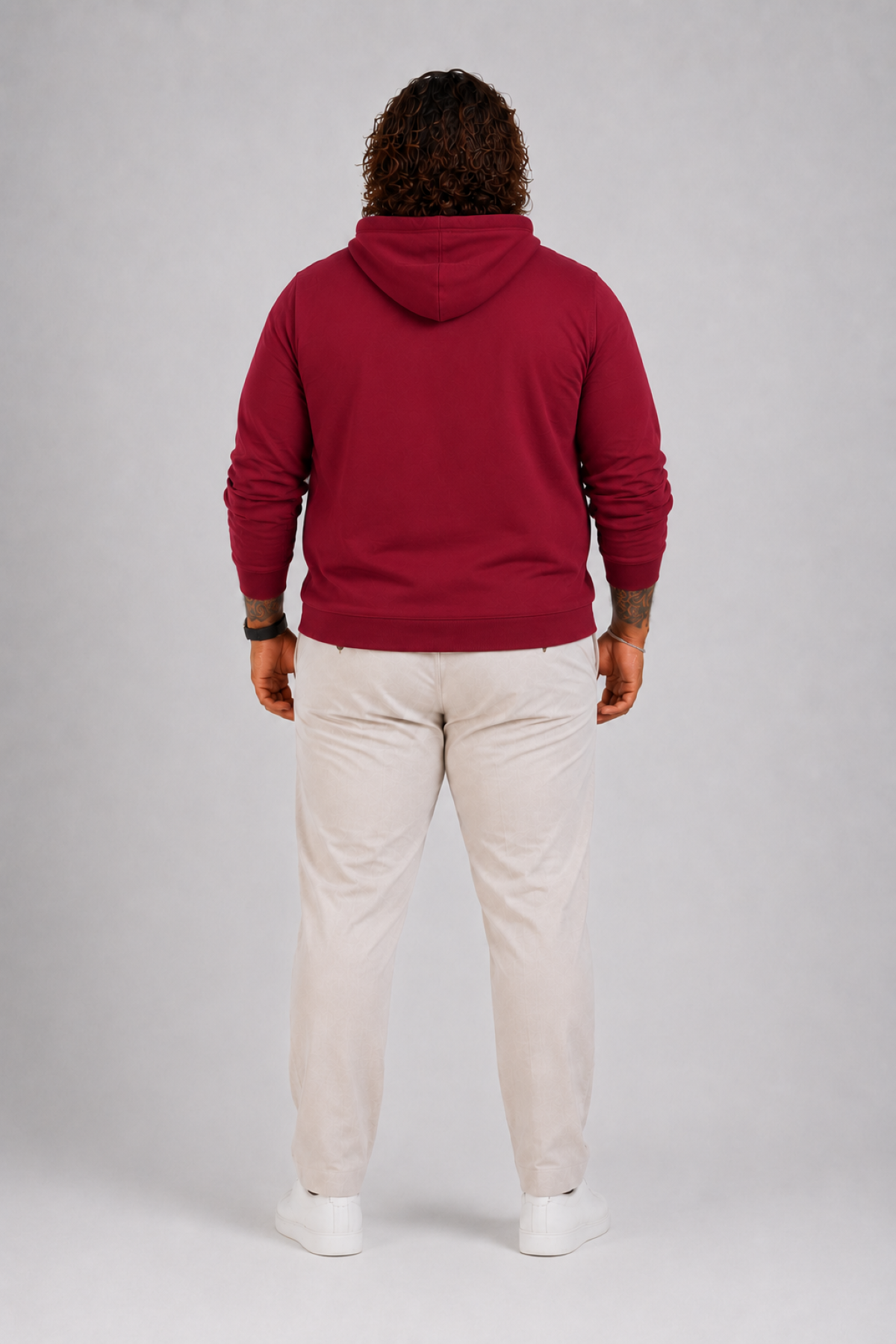 MocGrande Büyük Beden Erkek Basic Sweat Kapüşonlu 11700 BORDO