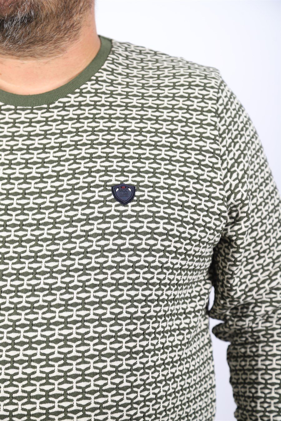 MocGrande Büyük Beden Erkek Bisiklet Yaka Sweatshirt 22715