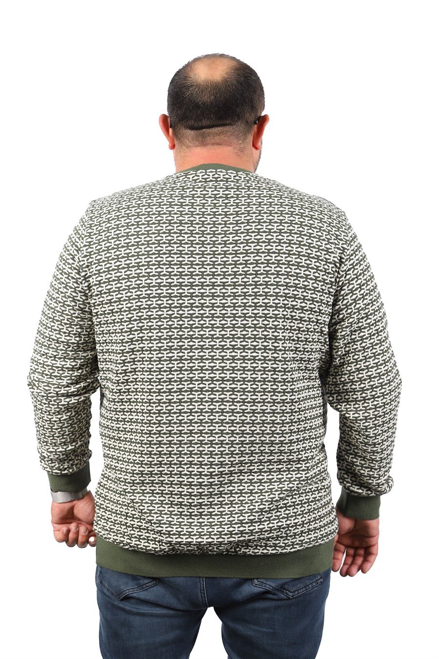 MocGrande Büyük Beden Erkek Bisiklet Yaka Sweatshirt 22715