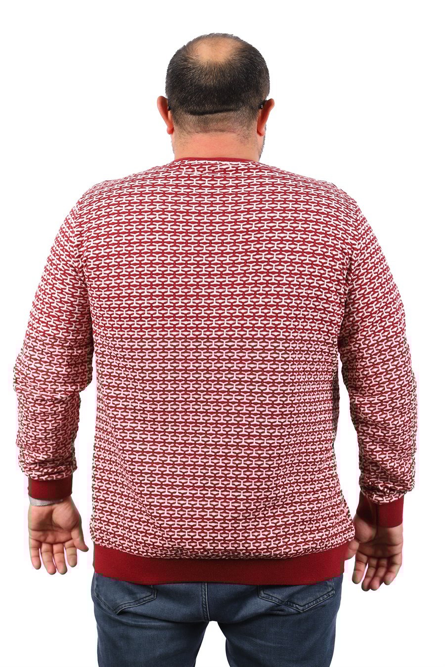 MocGrande Büyük Beden Erkek Bisiklet Yaka Sweatshirt 22715