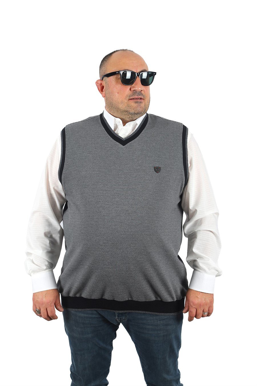 Mocgrande Büyük Beden Erkek Cepli Gömlek Cuadrado 23352 BEYAZ