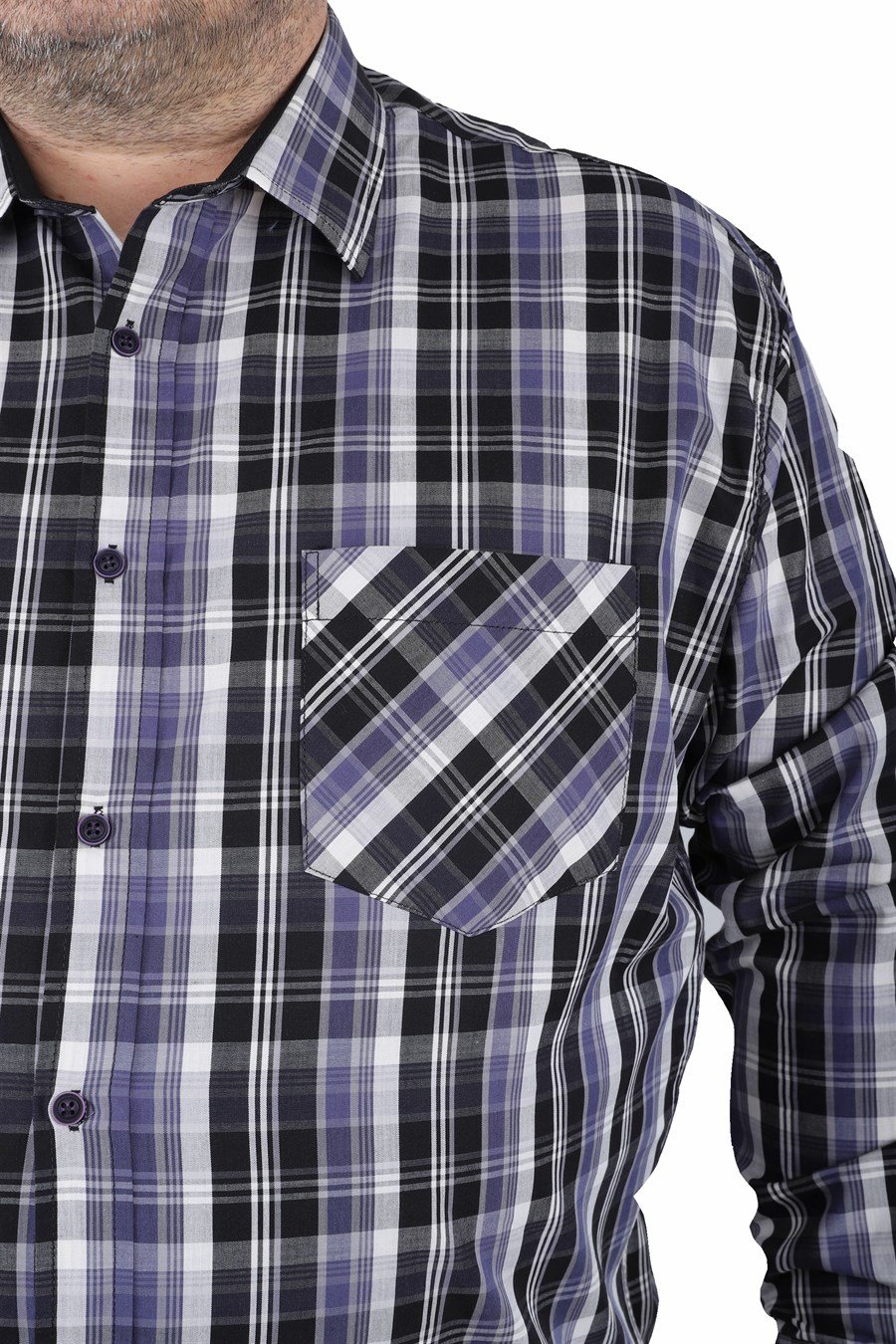 Mocgrande Büyük Beden Erkek Cepli Gömlek Estacional 23372 SIYAH