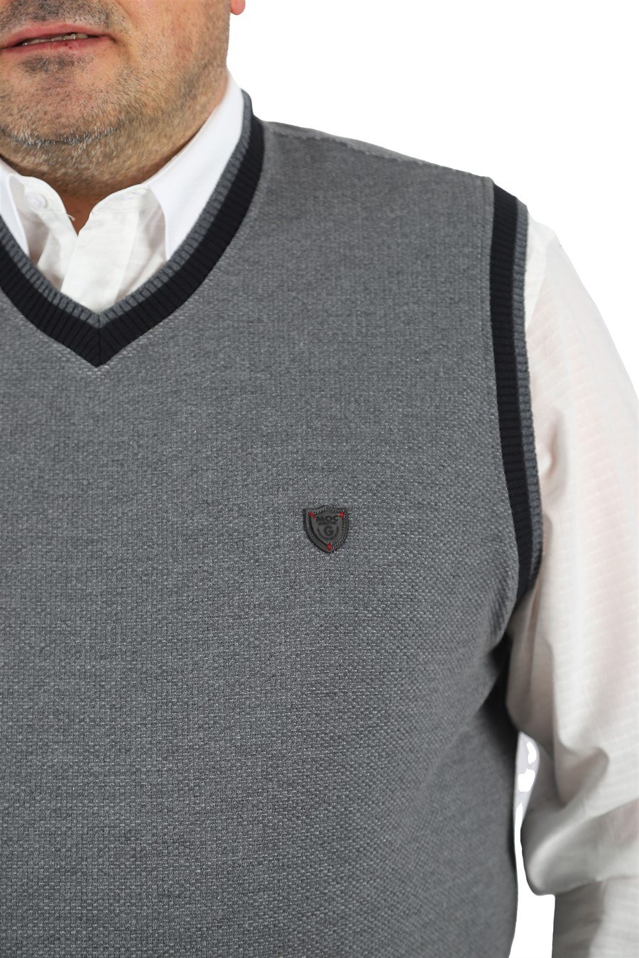 Mocgrande Büyük Beden Erkek Cepli Gömlek Cuadrado 23352 BEYAZ