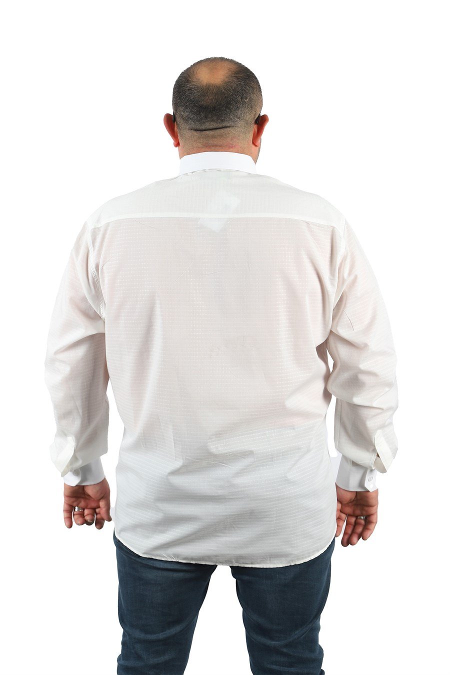 Mocgrande Büyük Beden Erkek Cepli Gömlek Cuadrado 23352 BEYAZ