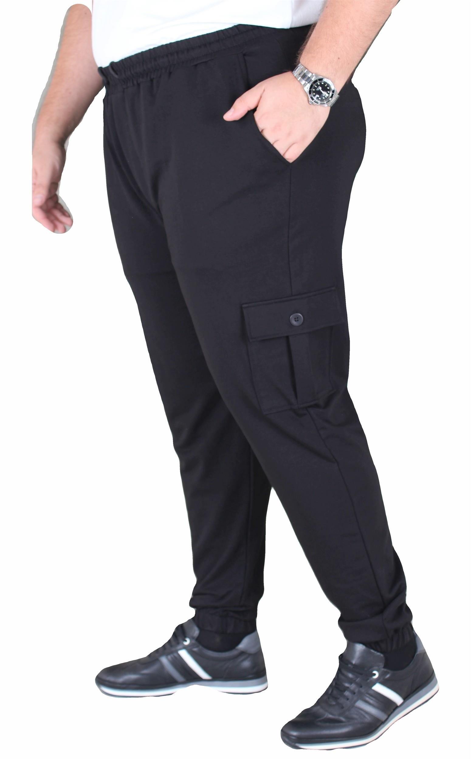 Mocgrande Büyük Beden Erkek Düz Komando Eşofman Altı 22520 SIYAH