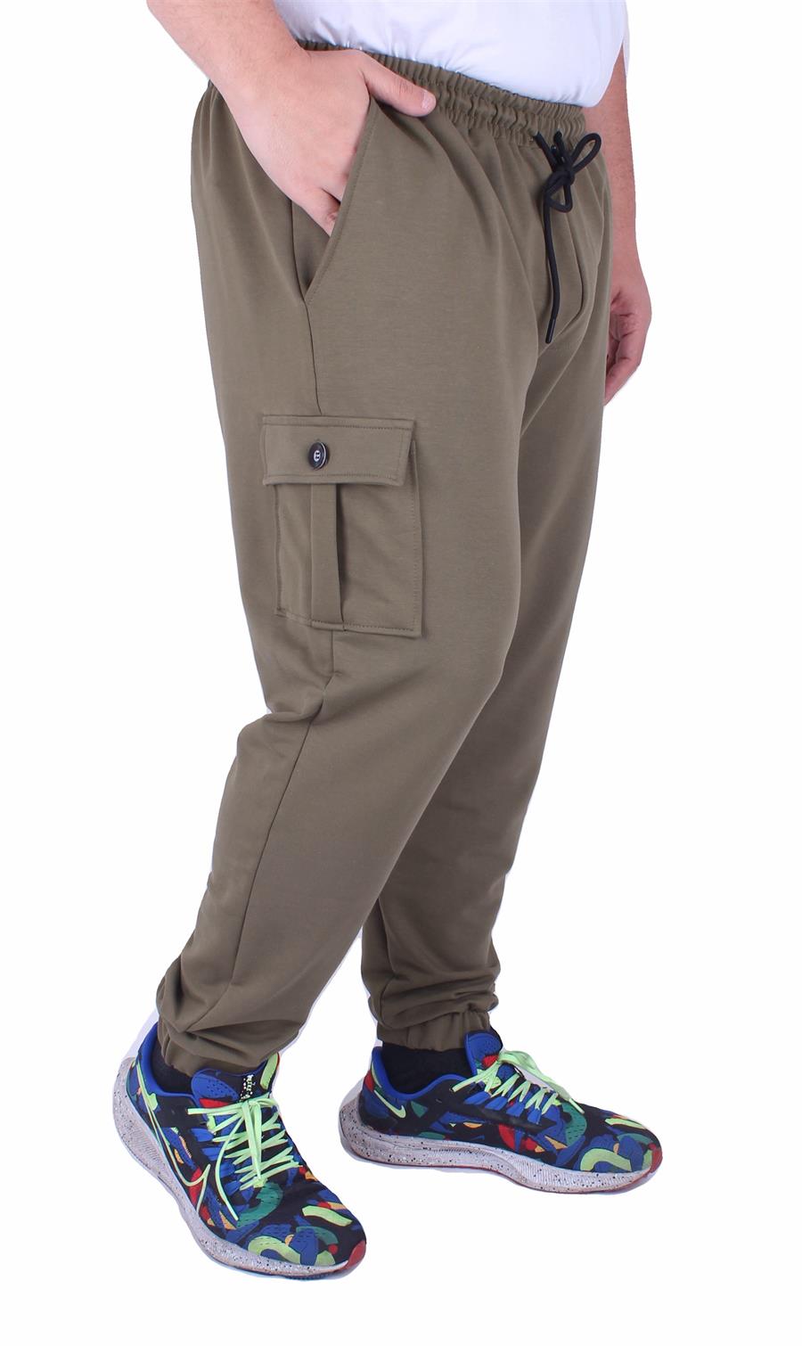 Mocgrande Büyük Beden Erkek Düz Komando Eşofman Altı 22520 HAKI