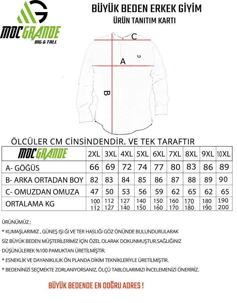 Mocgrande Büyük Beden Erkek Ekoseli Gömlek 23356 SIYAH