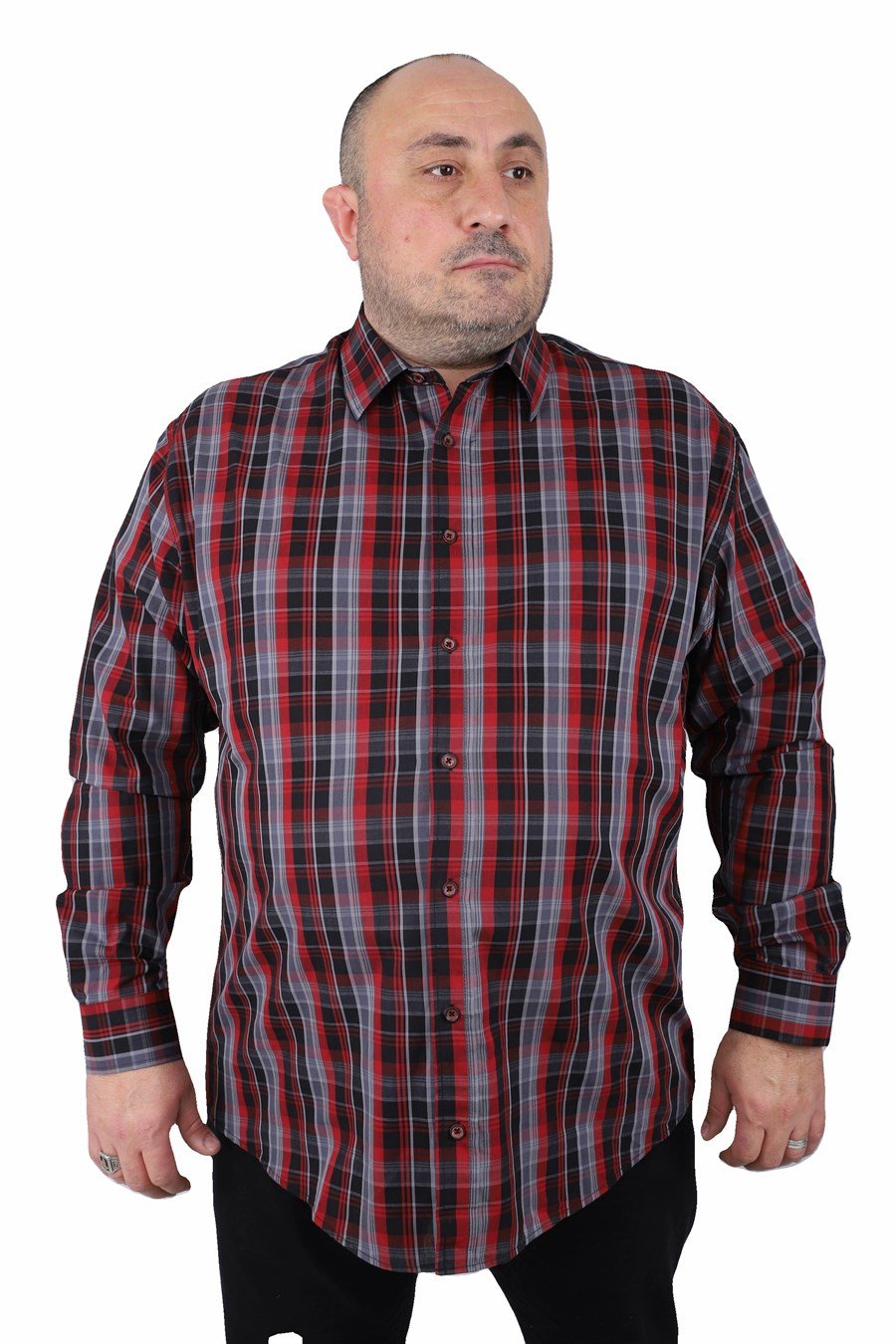 Mocgrande Büyük Beden Erkek Gömlek Estacional 23373 BORDO