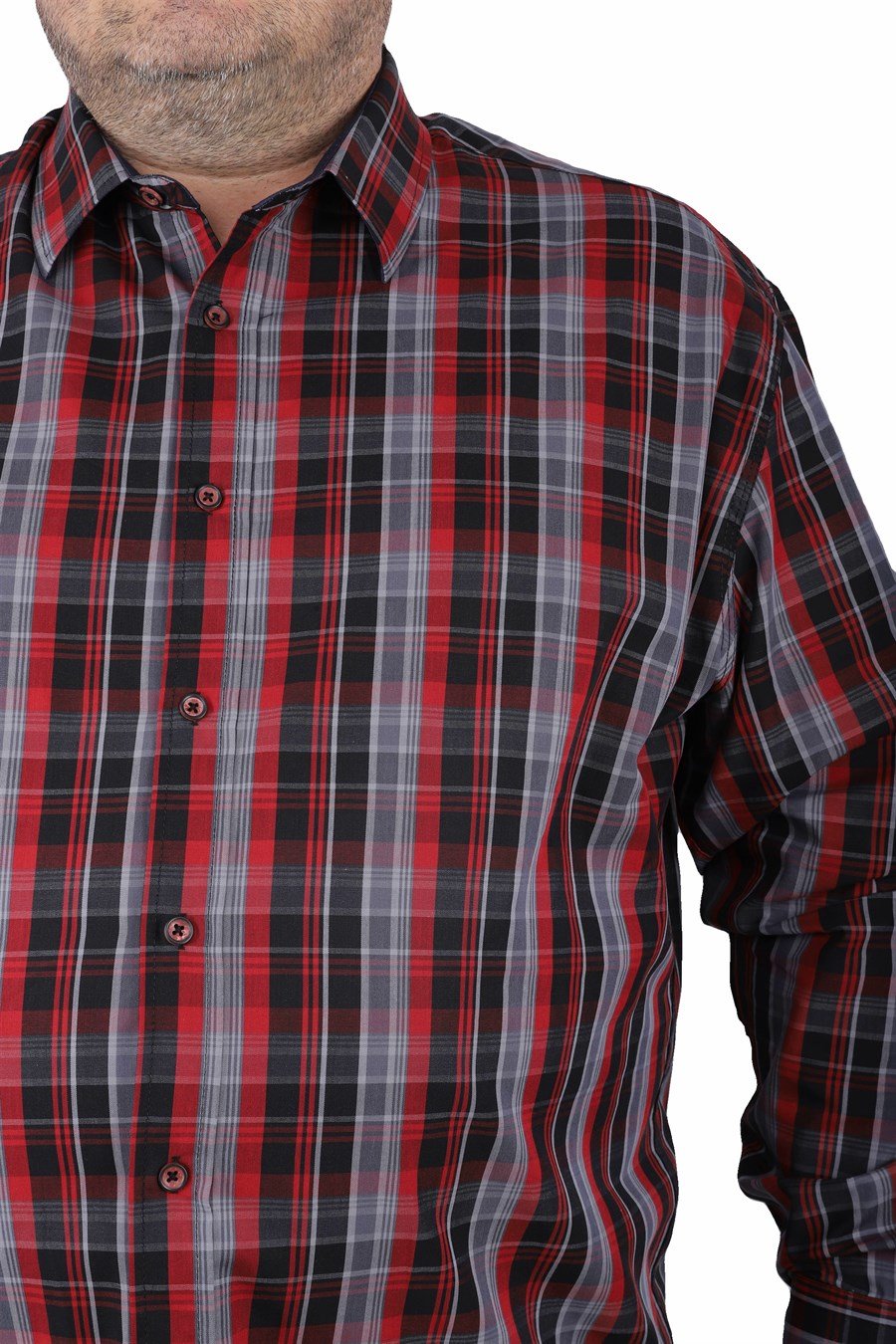 Mocgrande Büyük Beden Erkek Gömlek Estacional 23373 BORDO