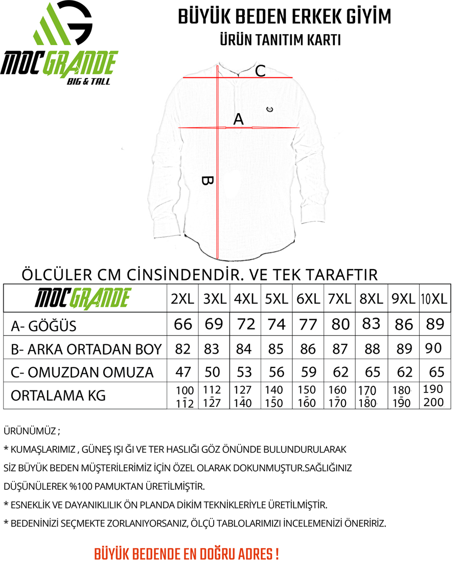 Mocgrande Büyük Beden Erkek Gömlek Estacional 23373 BORDO