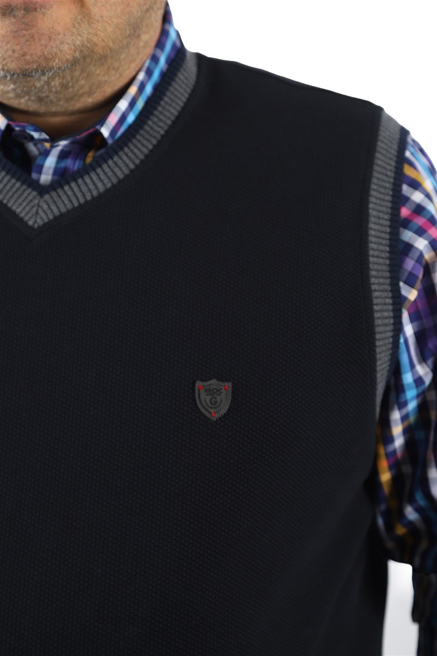 Mocgrande Büyük Beden Erkek Piqquare Gömlek 23360 BEYAZ