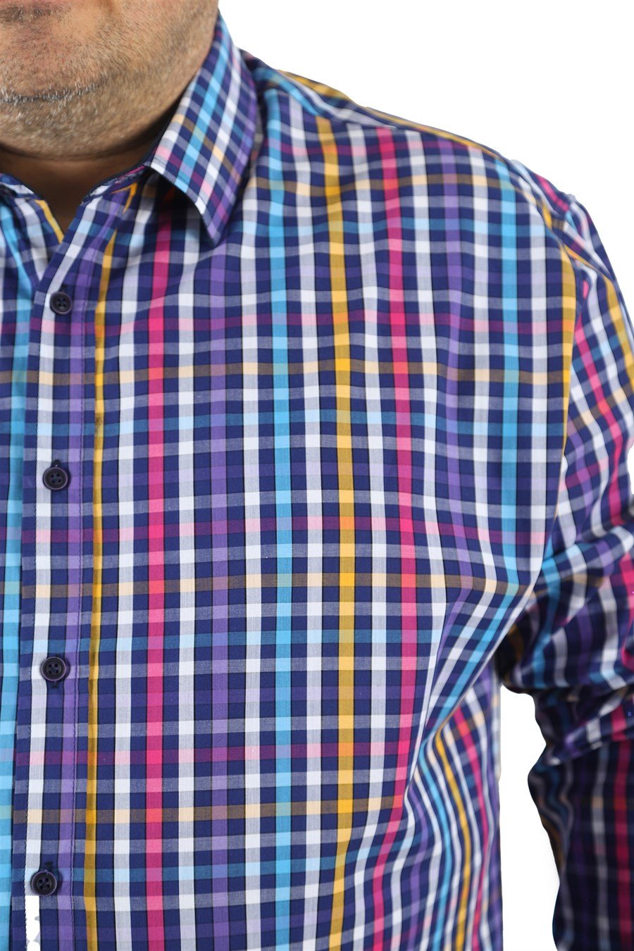 Mocgrande Büyük Beden Erkek Piqquare Gömlek 23360 BEYAZ