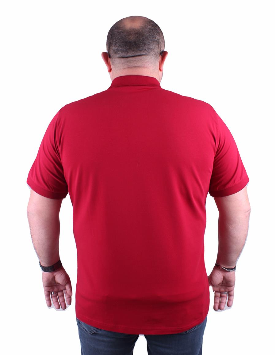 Mocgrande Büyük Beden Erkek Polo Tişört Klasik 23403 BORDO