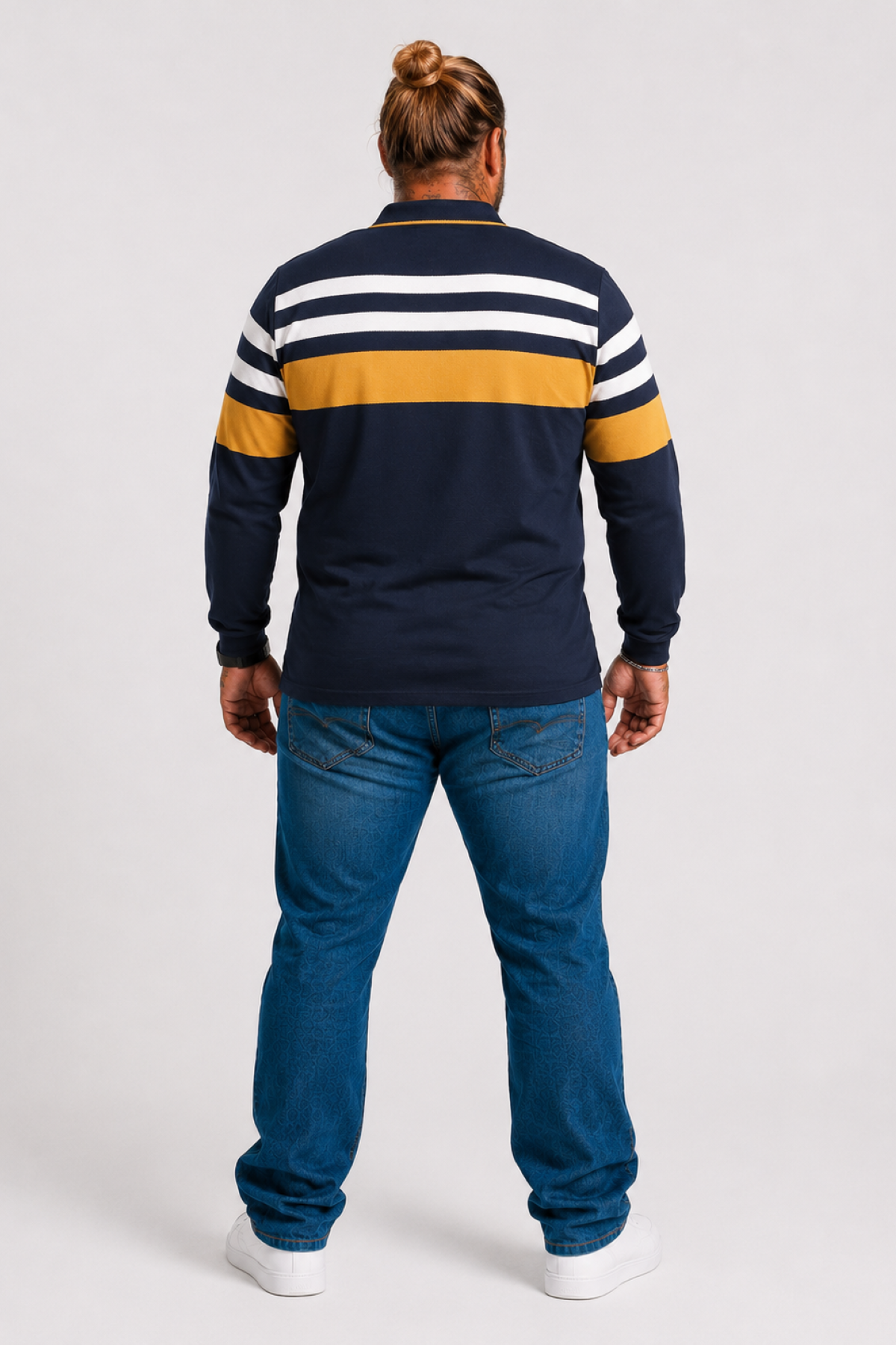 MocGrande Büyük Beden Erkek Polo Yaka Sweatshirt 22404 LACIVERT
