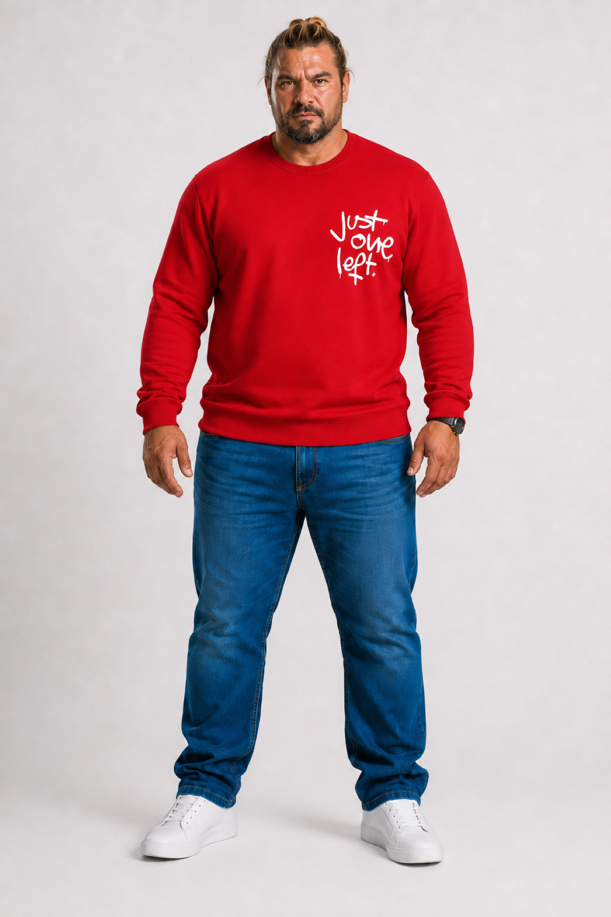 Mocgrande Büyük Beden Erkek Sweat Just 22733 KIRMIZI