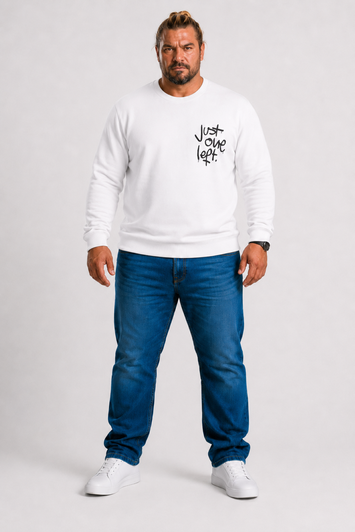 Mocgrande Büyük Beden Erkek Sweat Just 22733 EKRU