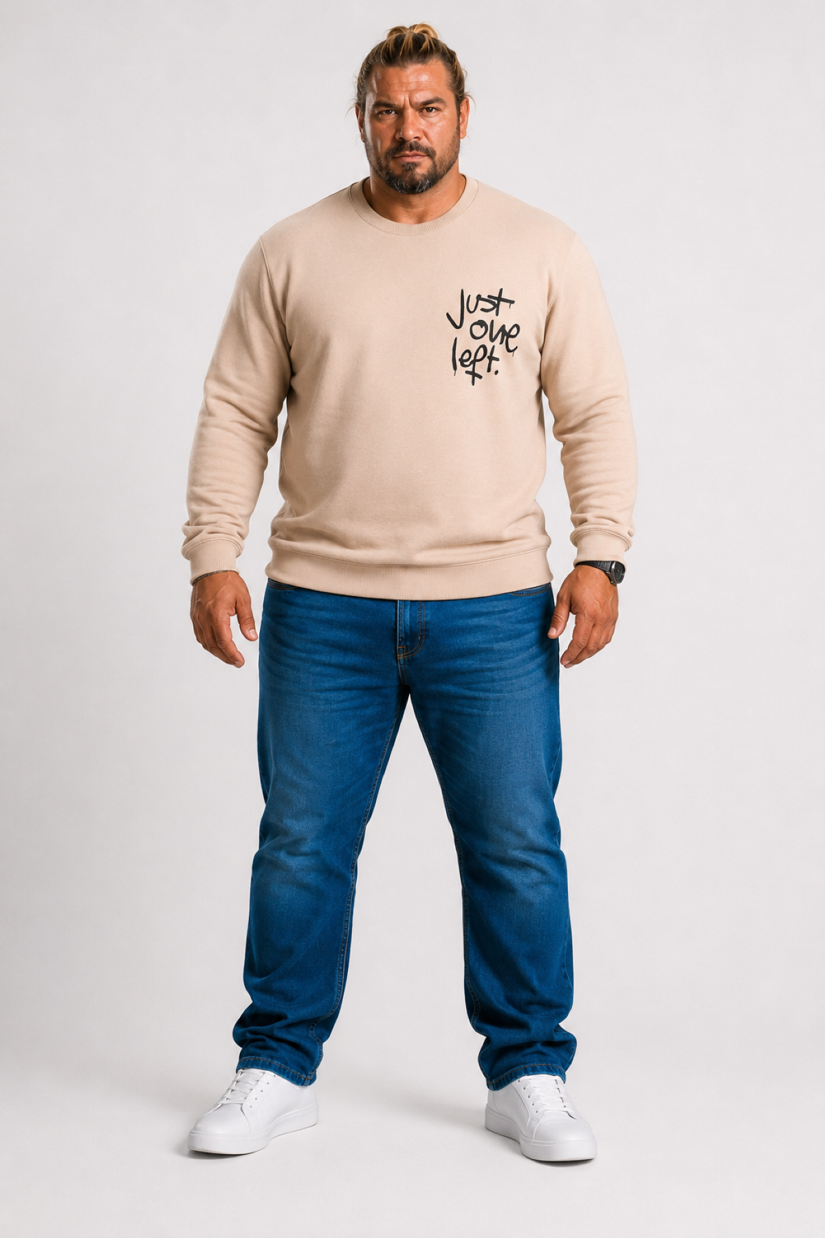 Mocgrande Büyük Beden Erkek Sweat Just 22733 BEJ