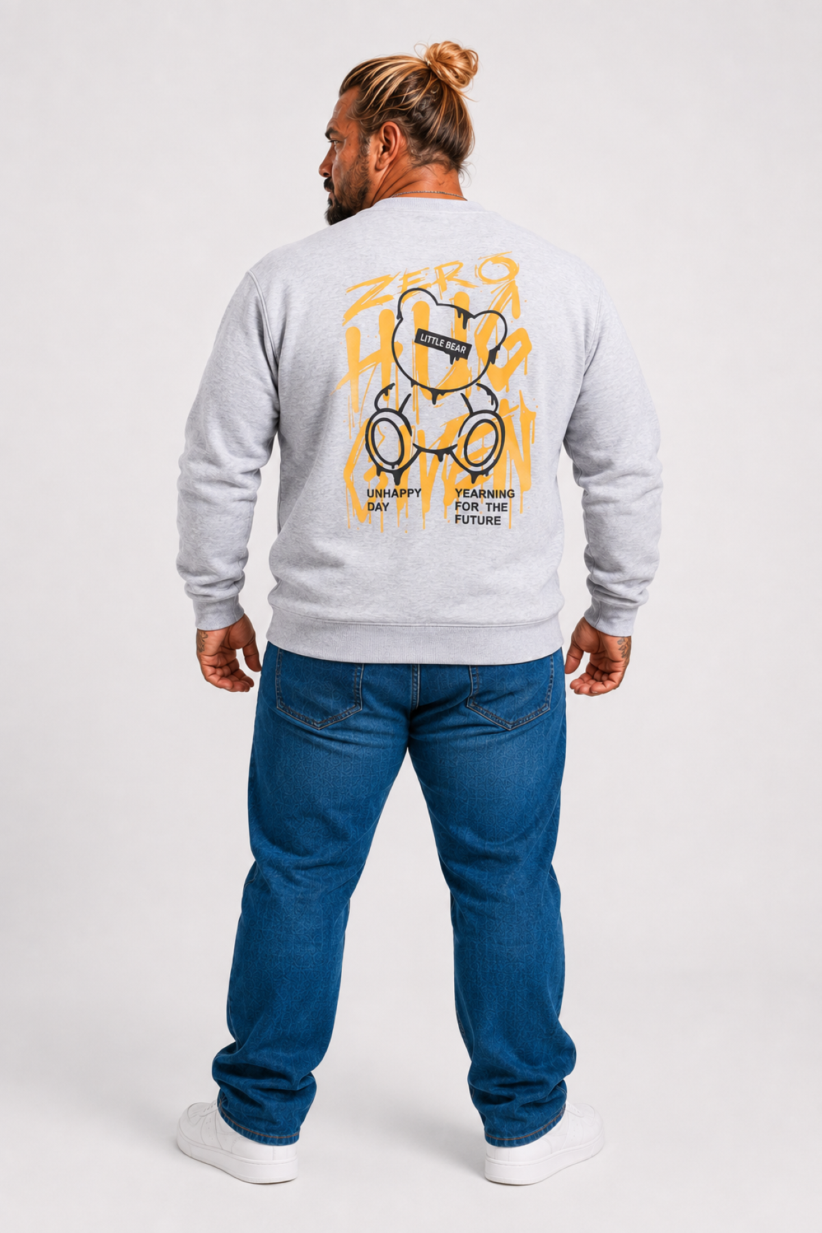 Mocgrande Büyük Beden Erkek Sweat Zero 22732 GRI MELANJ