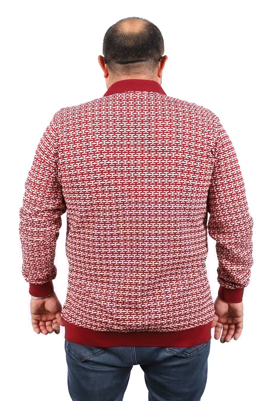 MocGrande Büyük Beden Erkek Sweatshirt Polo Yaka 22714