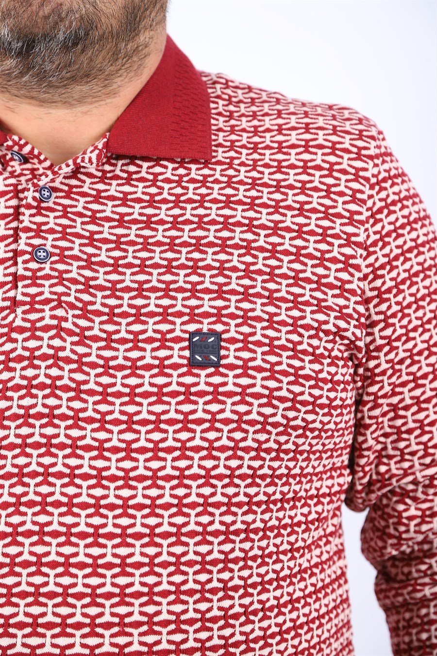 MocGrande Büyük Beden Erkek Sweatshirt Polo Yaka 22714