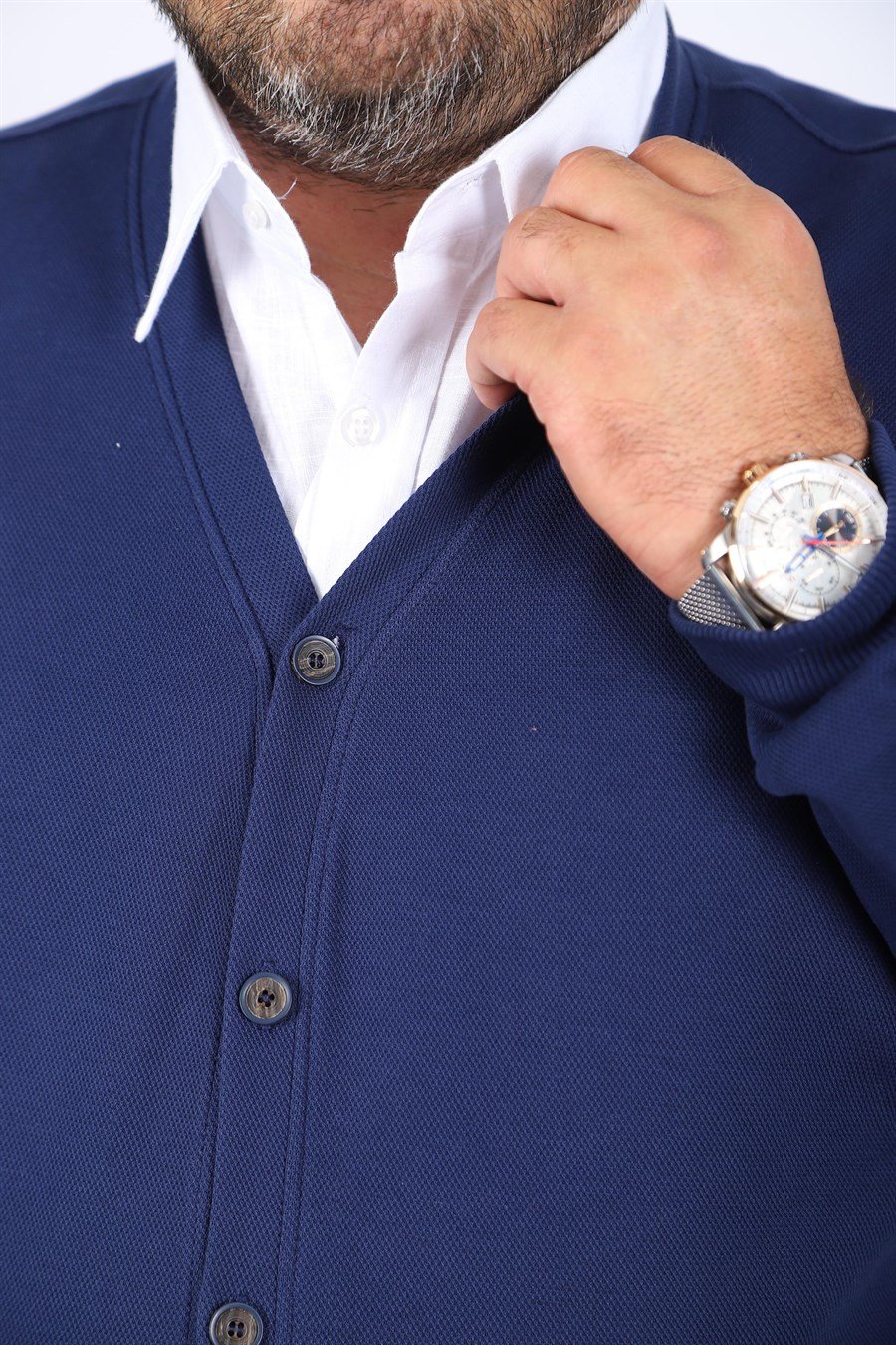 Mocgrande Büyük Beden Hırka Düğmeli Double Face 22802