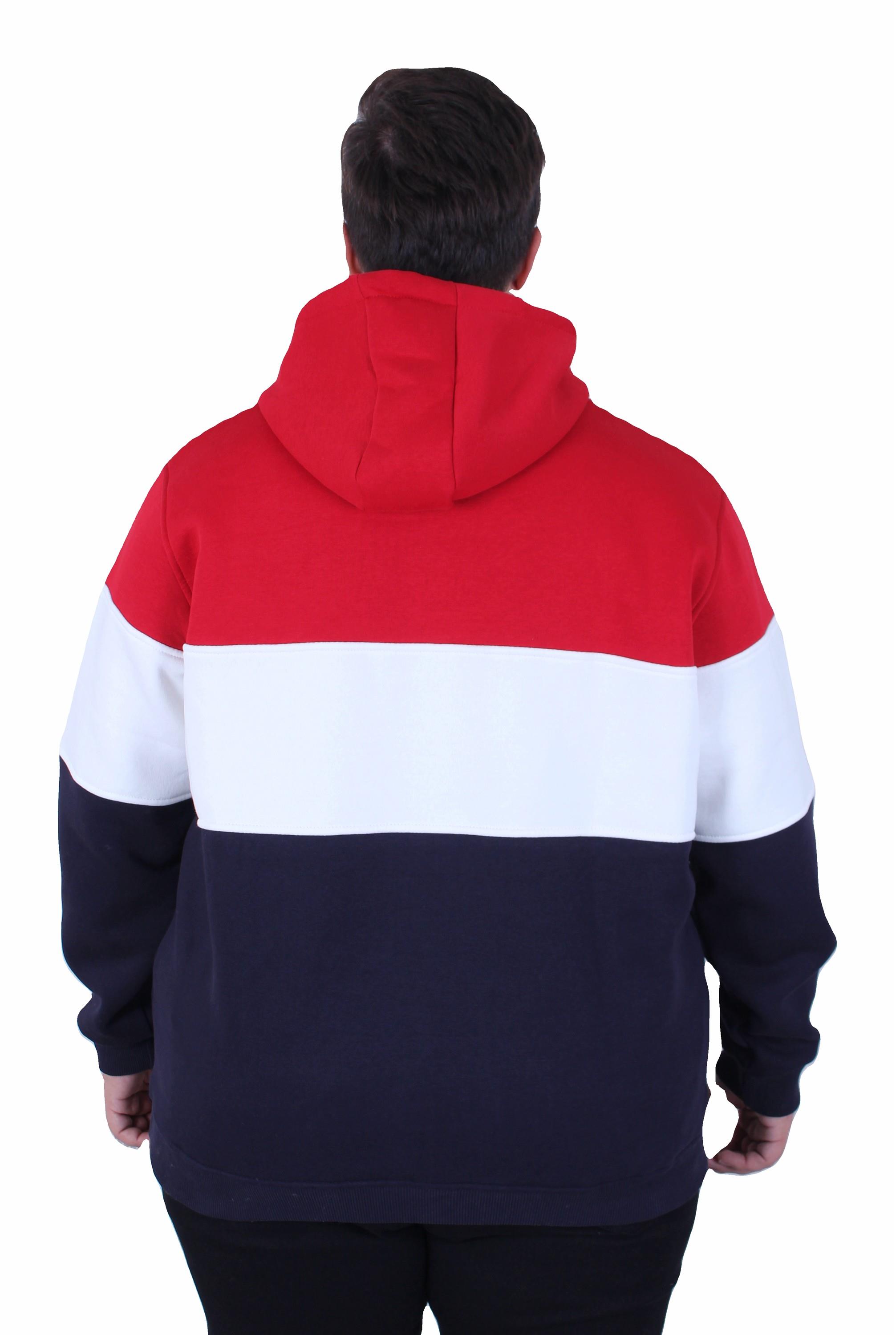 Mocgrande Büyük Beden Kapüşonlu 3ip Sweat MG 25725 KIRMIZI