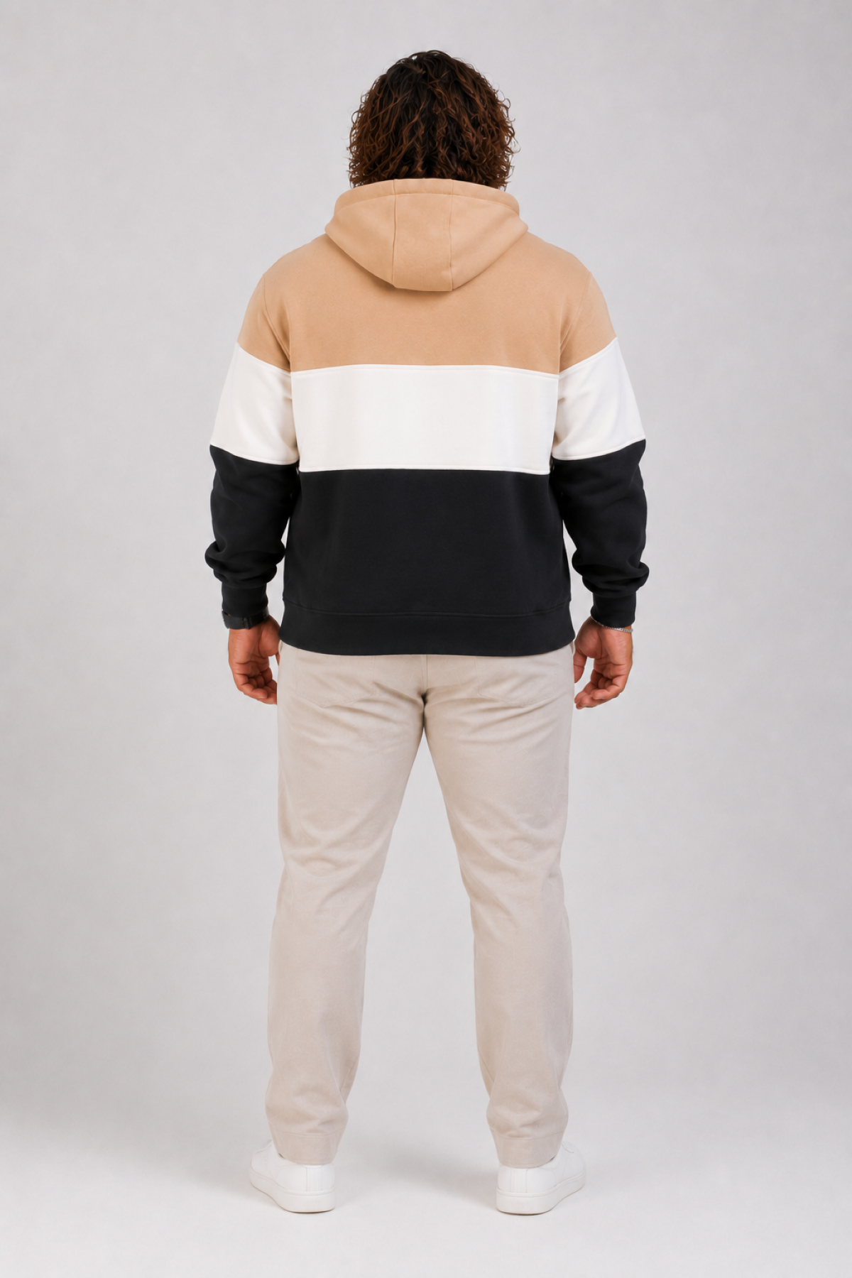 Mocgrande Büyük Beden Kapüşonlu 3ip Sweat MG 25725 TABA
