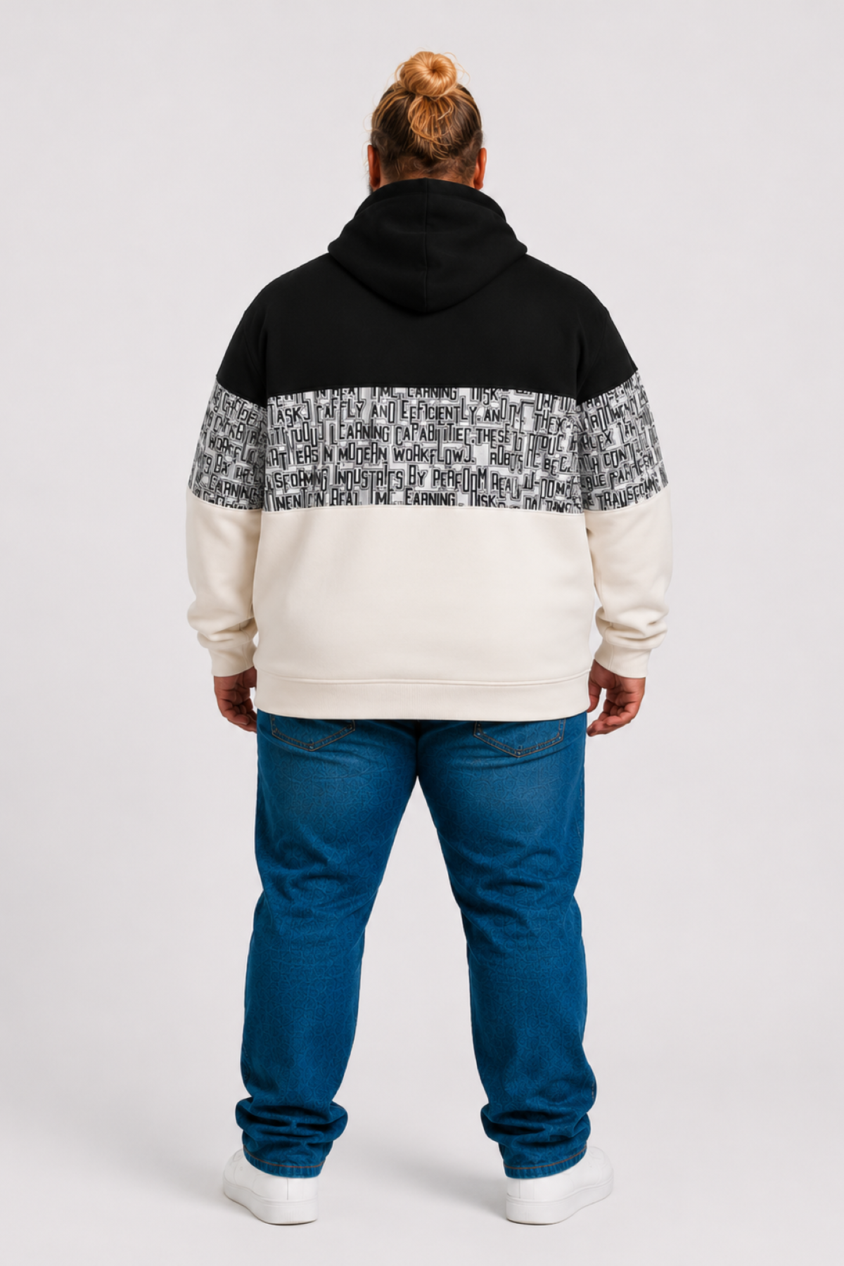 MocGrande Büyük Beden Kapüşonlu 3ip Sweat Transforming 25713 SIYAH