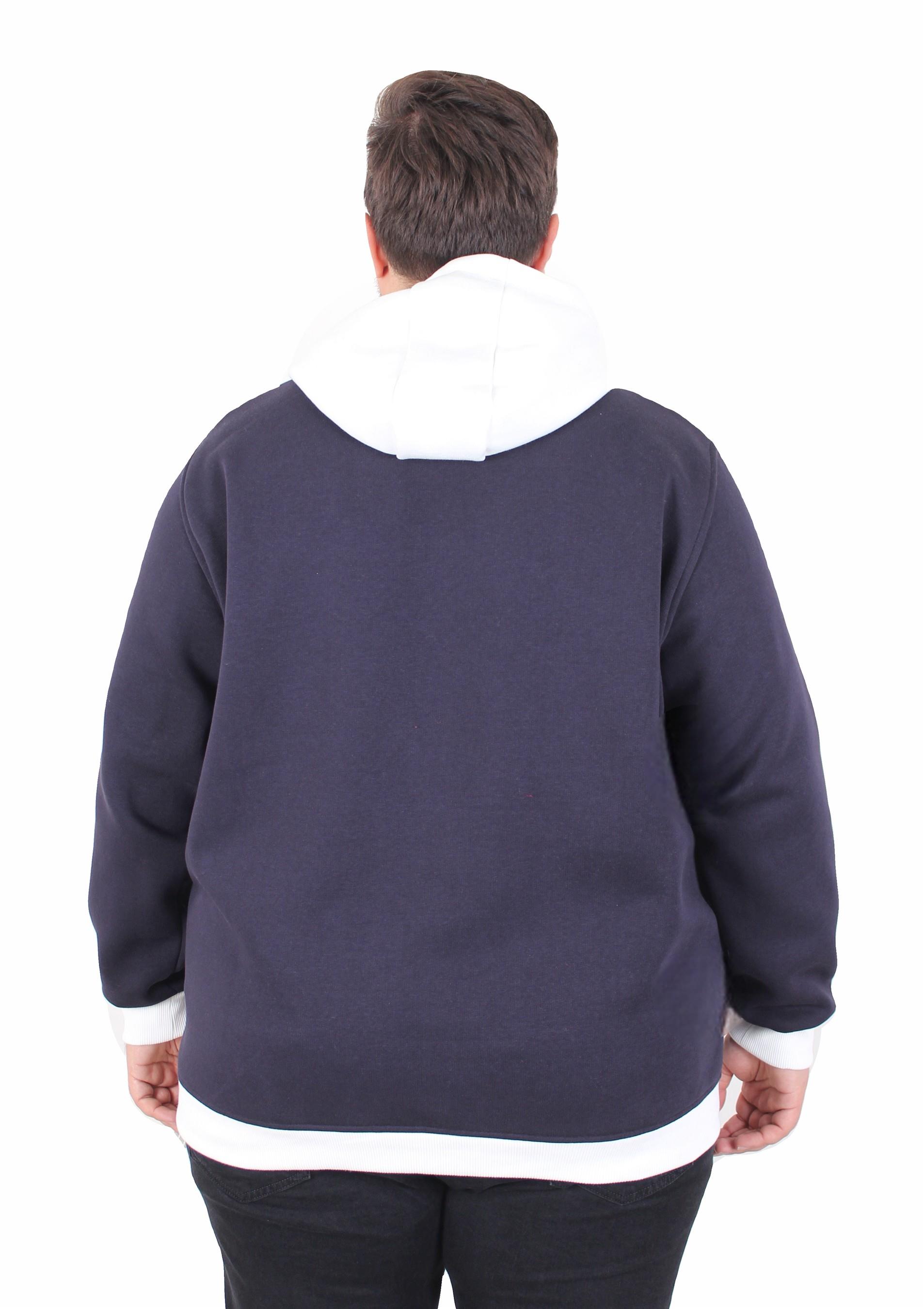 MocGrande Büyük Beden Kapüşonlu 3ip Sweat Beauty 25714 LACIVERT