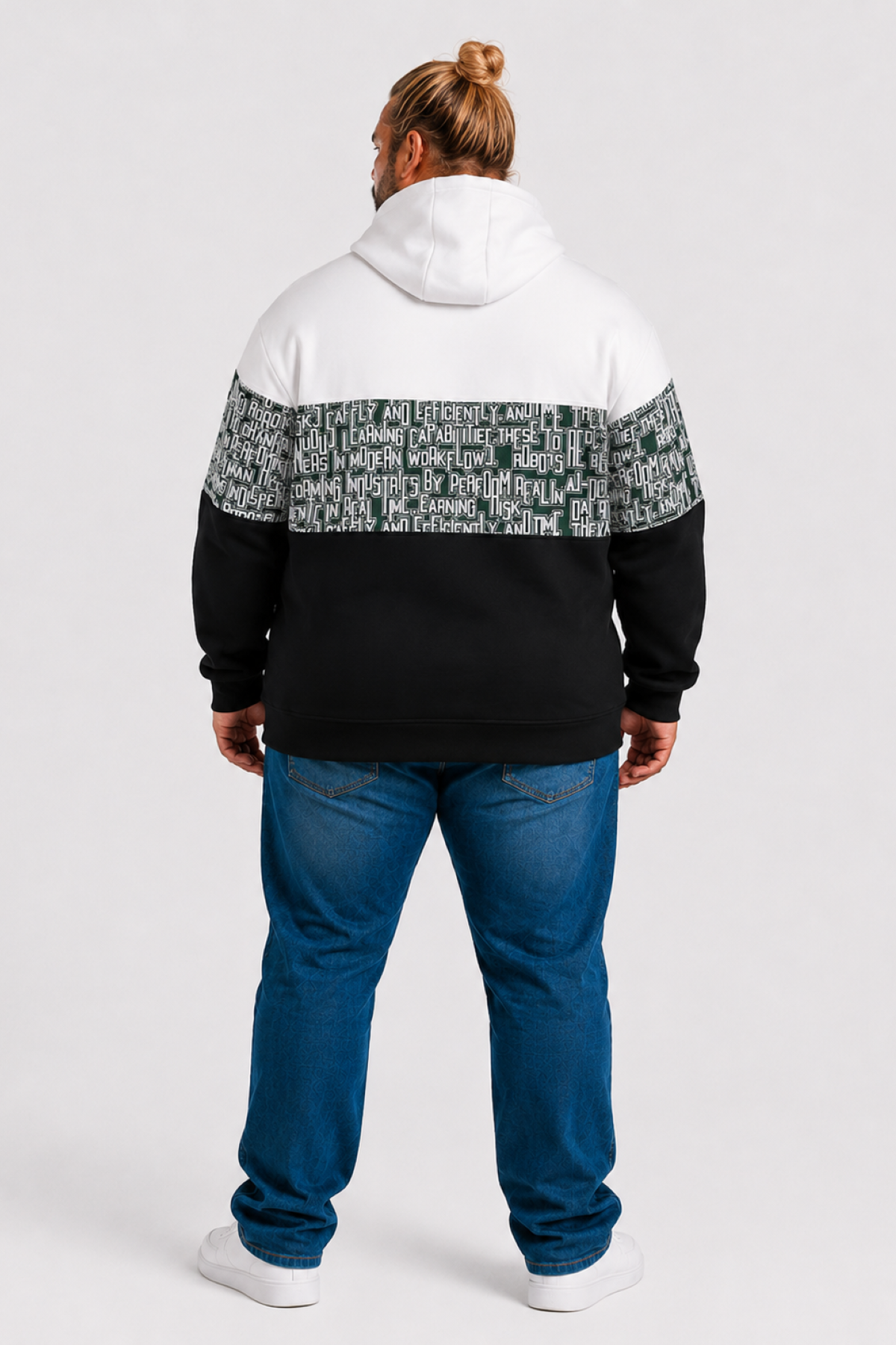 MocGrande Büyük Beden Kapüşonlu 3ip Sweat Transforming 25713 EKRU