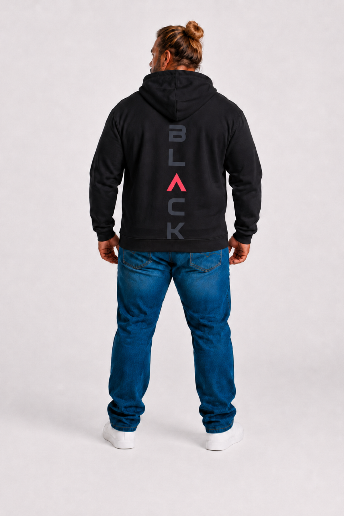 MocGrande Büyük Beden Kapüşonlu Fermuarlı 3ip Sweat Black 25716 SIYAH