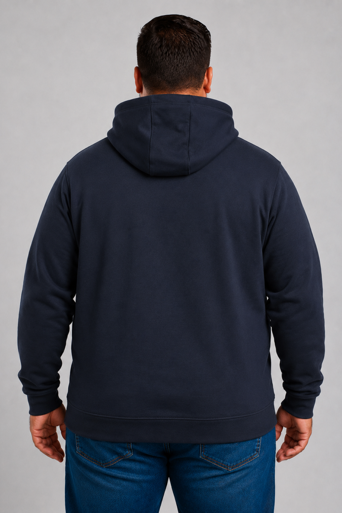 MocGrande Büyük Beden Kapüşonlu Sweat Double Face Winter 25700 LACIVERT