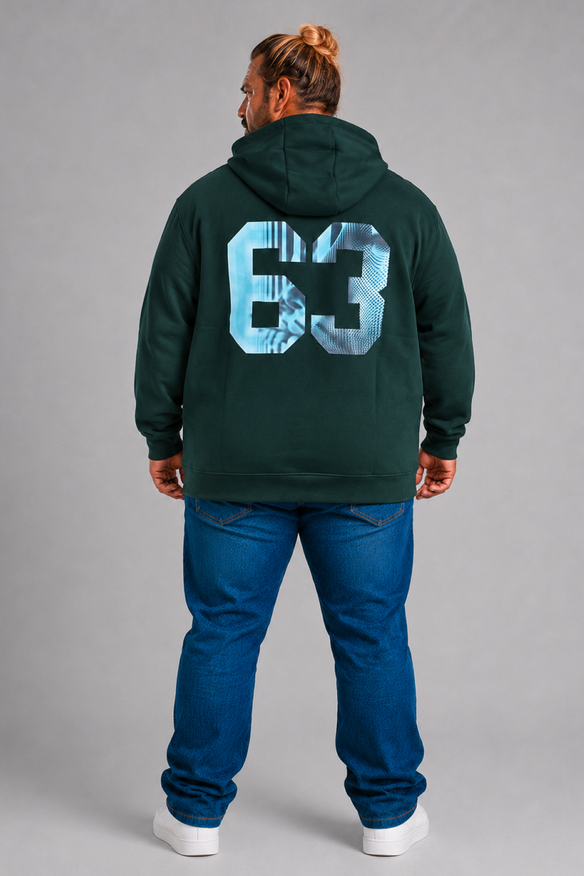 MocGrande Büyük Beden Kapüşonlu Sweat Double Face Sixty Three 25704 NEFTI