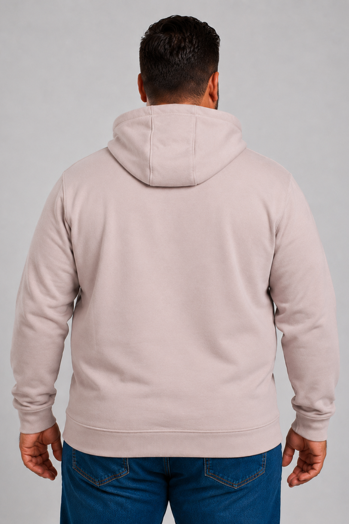MocGrande Büyük Beden Kapüşonlu Sweat Double Face Winter 25700 BEJ