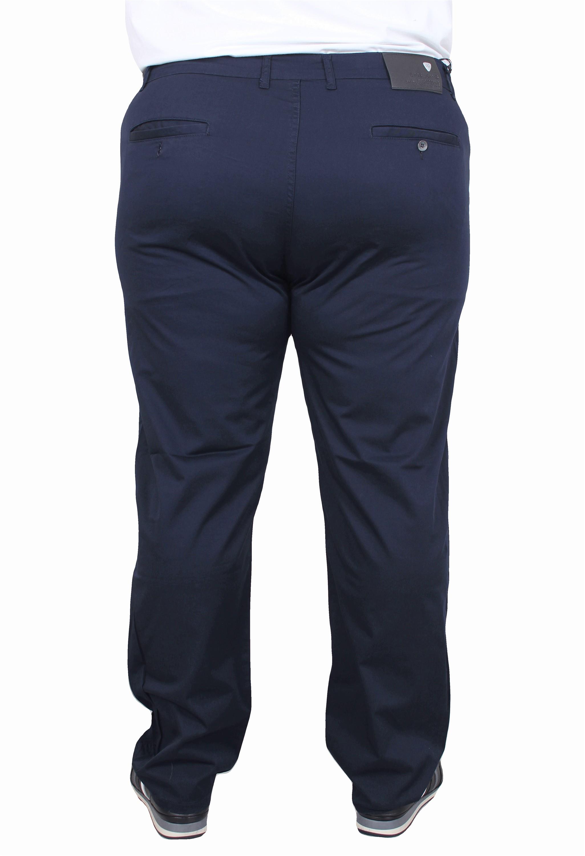 Mocgrande Büyük Beden Keten Pantolon Likralı Yan Cep Çino 11951 LACIVERT