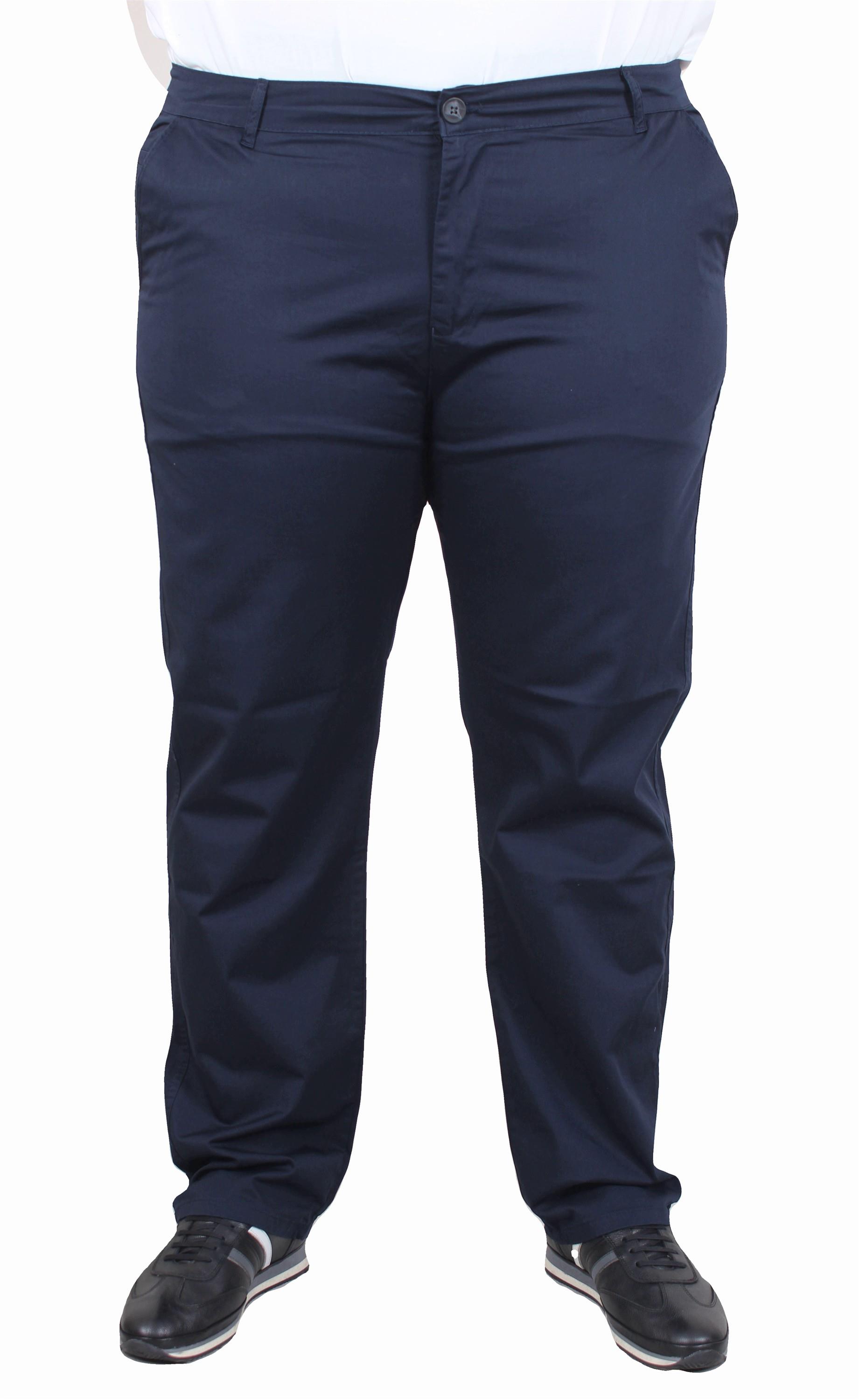 Mocgrande Büyük Beden Keten Pantolon Likralı Yan Cep Çino 11951 LACIVERT