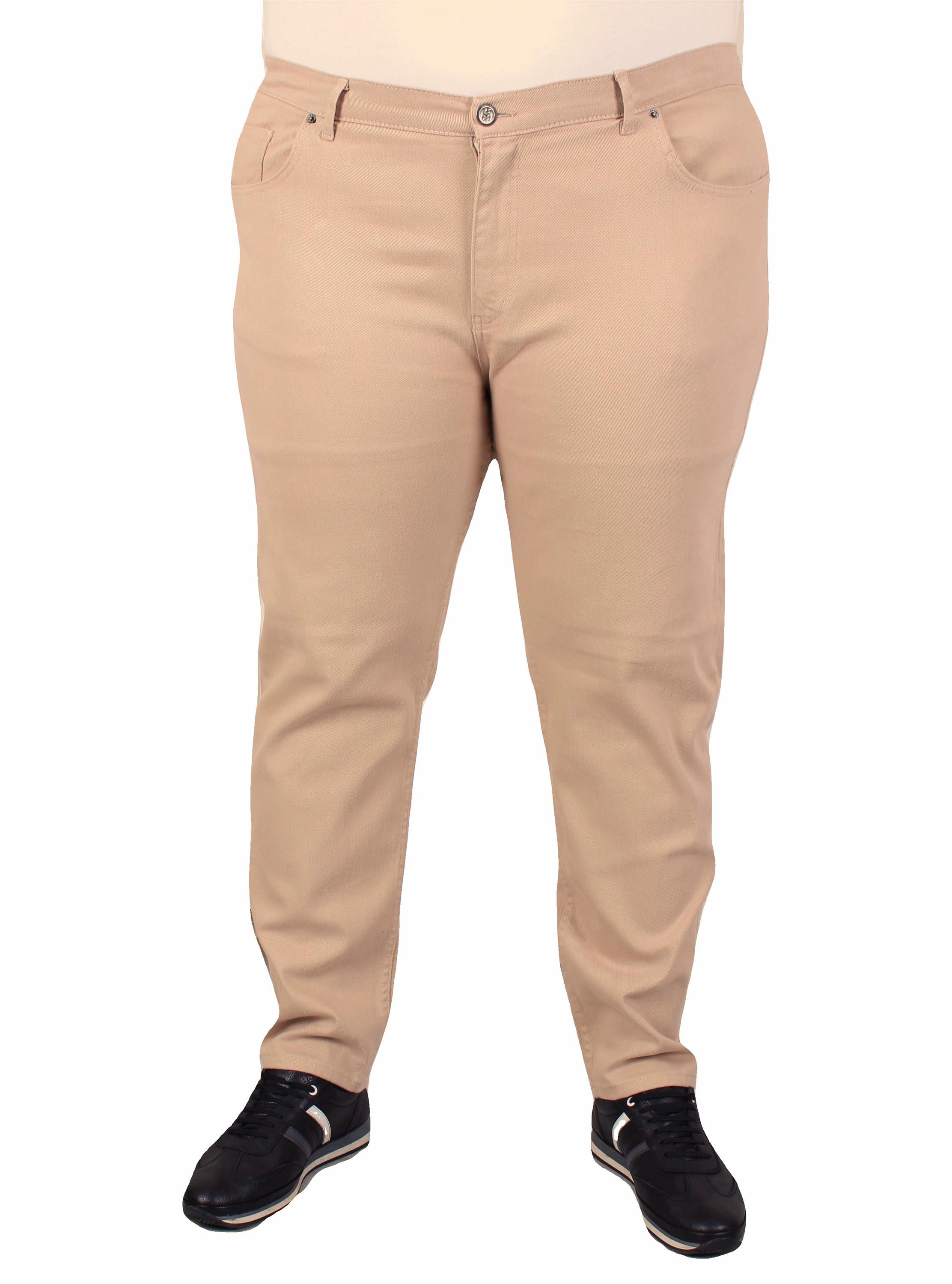Mocgrande Büyük Beden Klasik 5 Cep Gabardin Pantolon 11915 BEJ