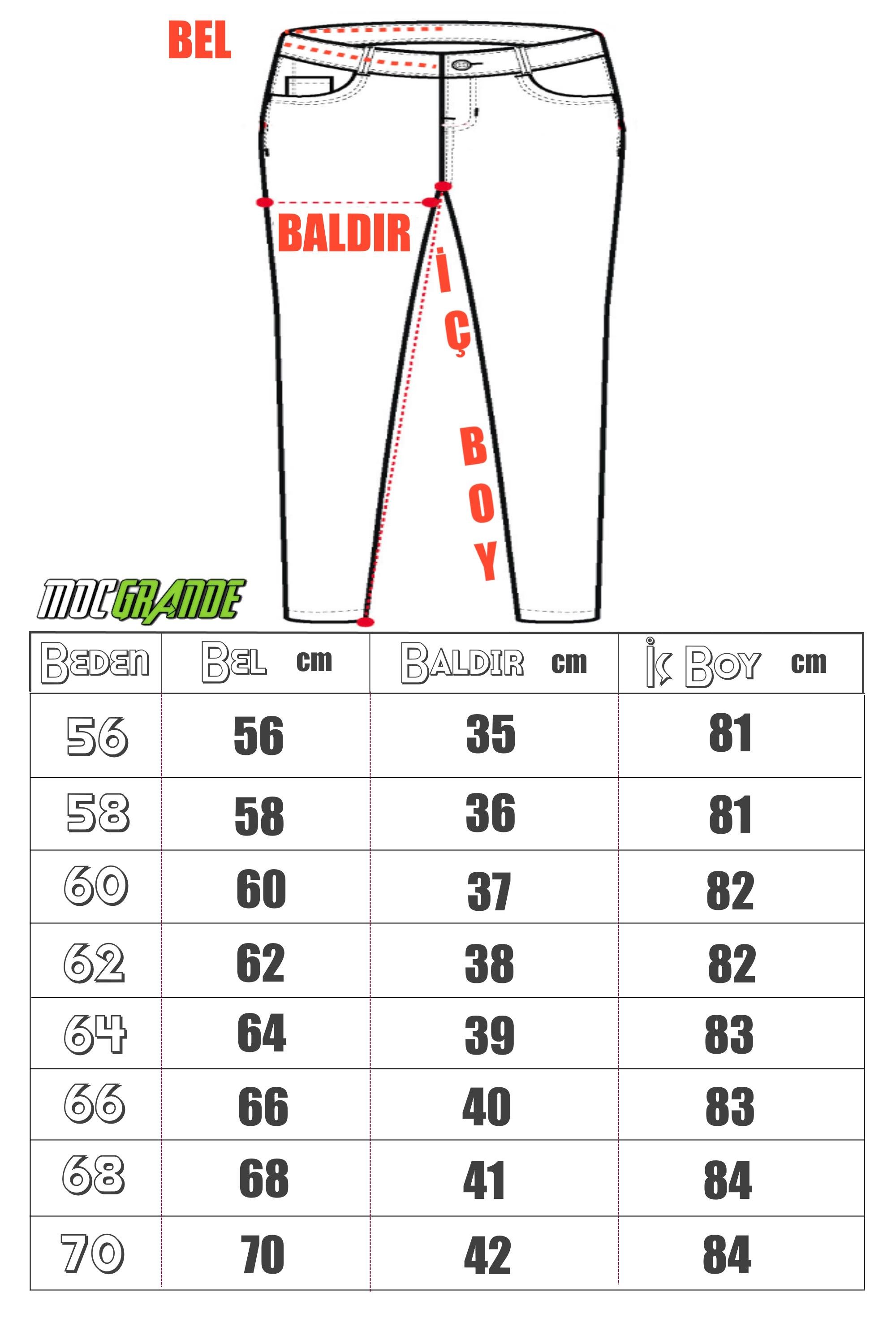 Mocgrande Büyük Beden Klasik 5 Cep Pantolon Venedik 11916 SIYAH