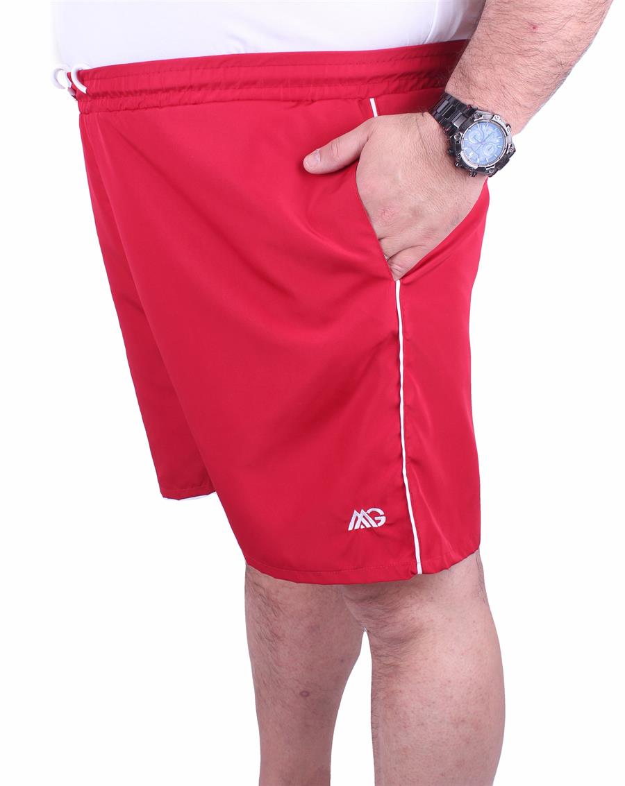 Mocgrande Büyük Beden Klasik Deniz Şortu 23677 KIRMIZI