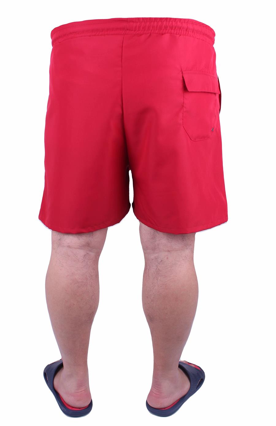 Mocgrande Büyük Beden Klasik Deniz Şortu 23677 KIRMIZI