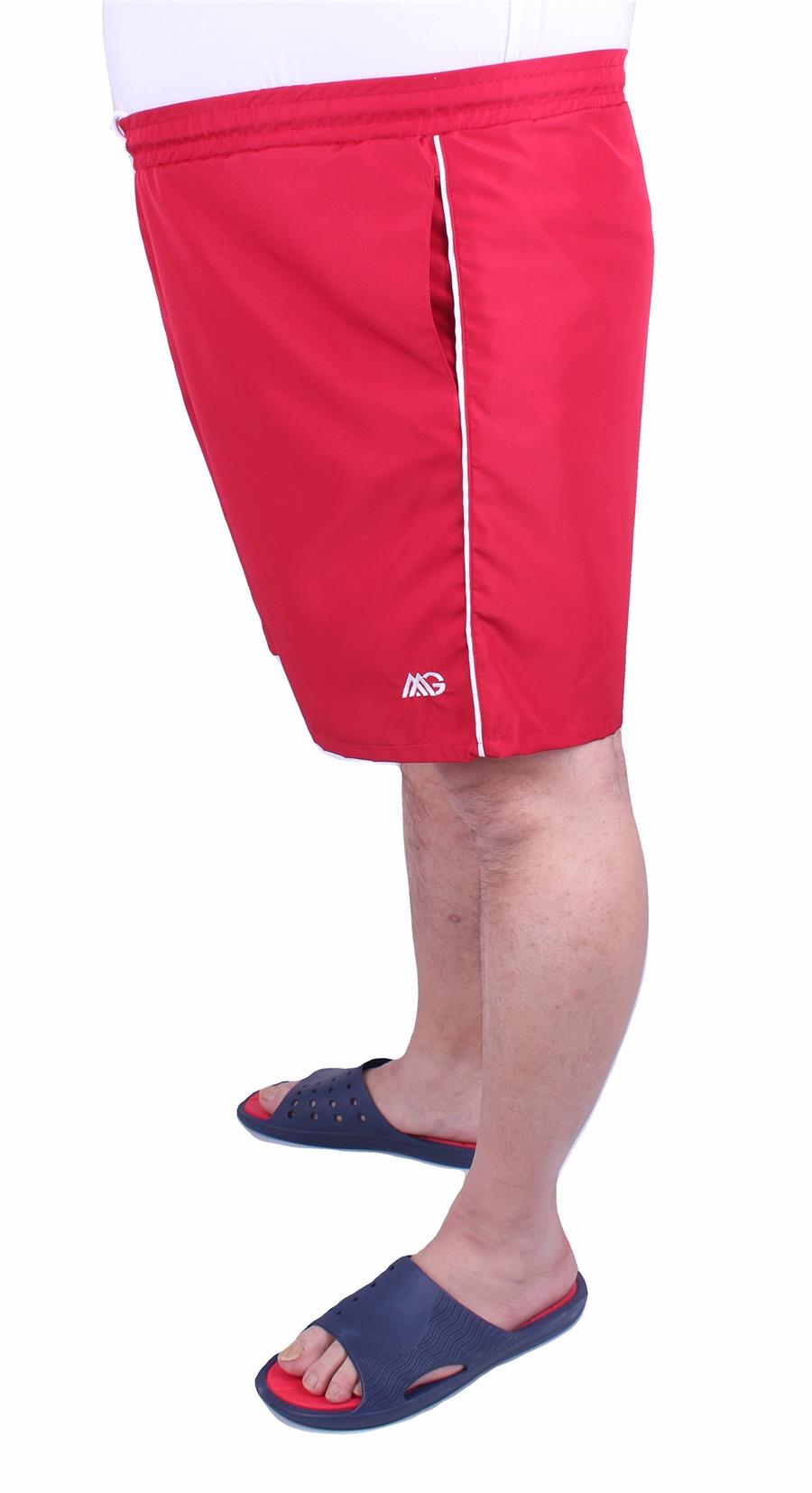 Mocgrande Büyük Beden Klasik Deniz Şortu 23677 KIRMIZI