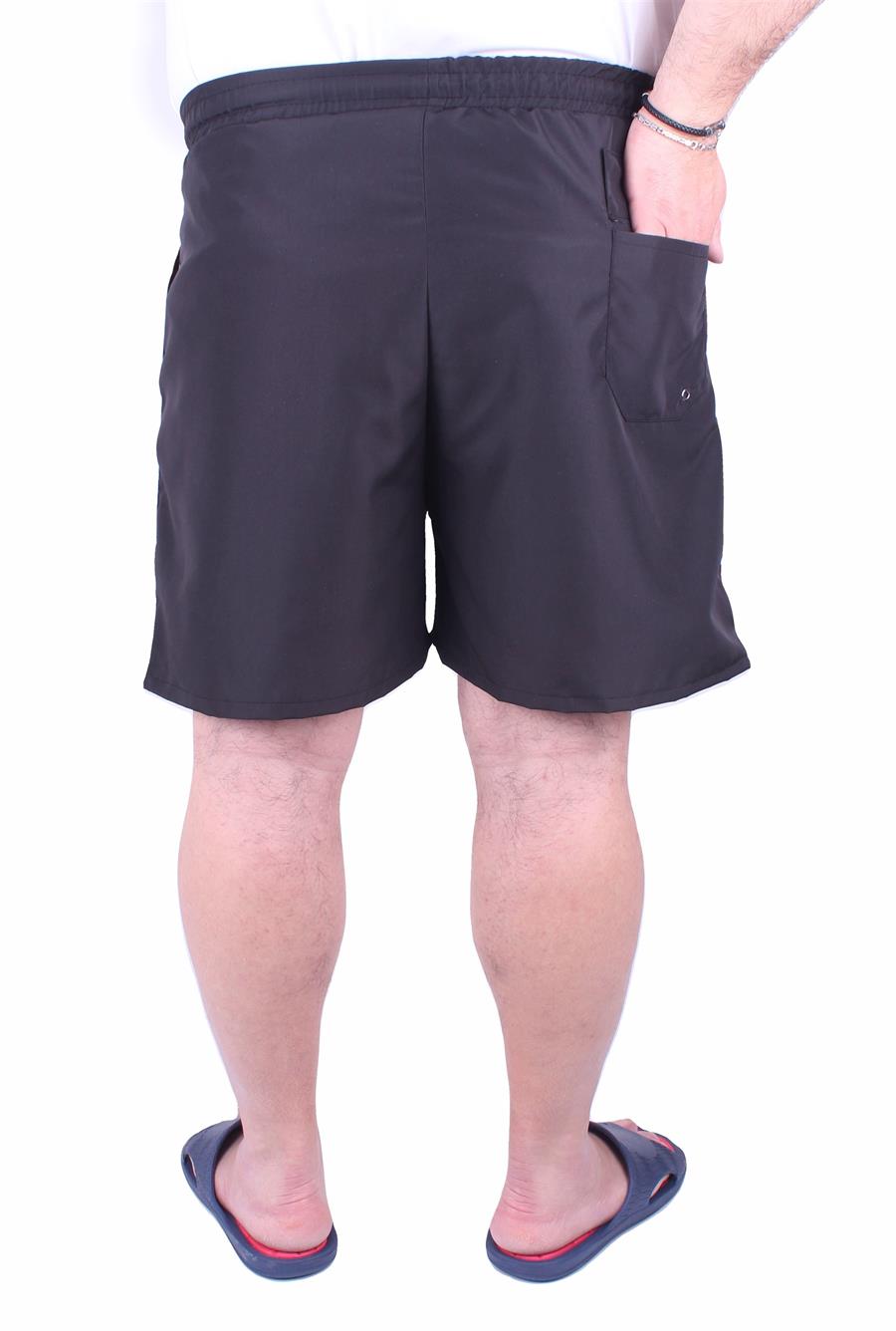 Mocgrande Büyük Beden Klasik Deniz Şortu 23677 SIYAH