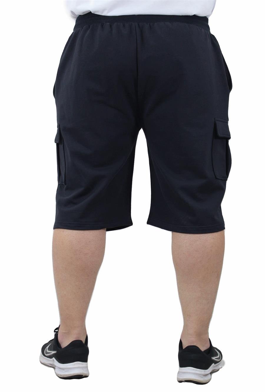 Mocgrande Büyük Beden Komando Cep Penye Şort 23602 LACIVERT