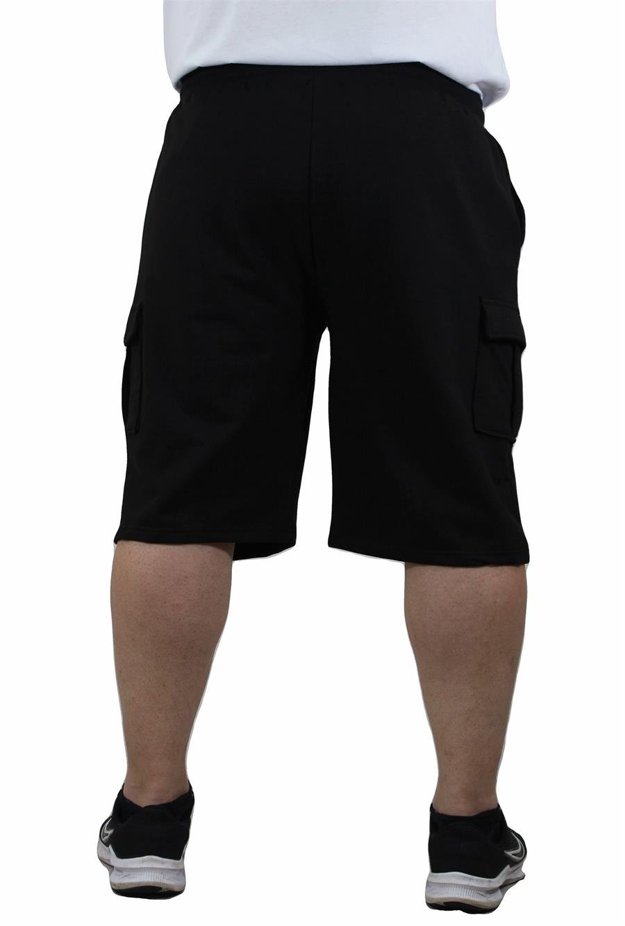 Mocgrande Büyük Beden Komando Cep Penye Şort 23602 SIYAH
