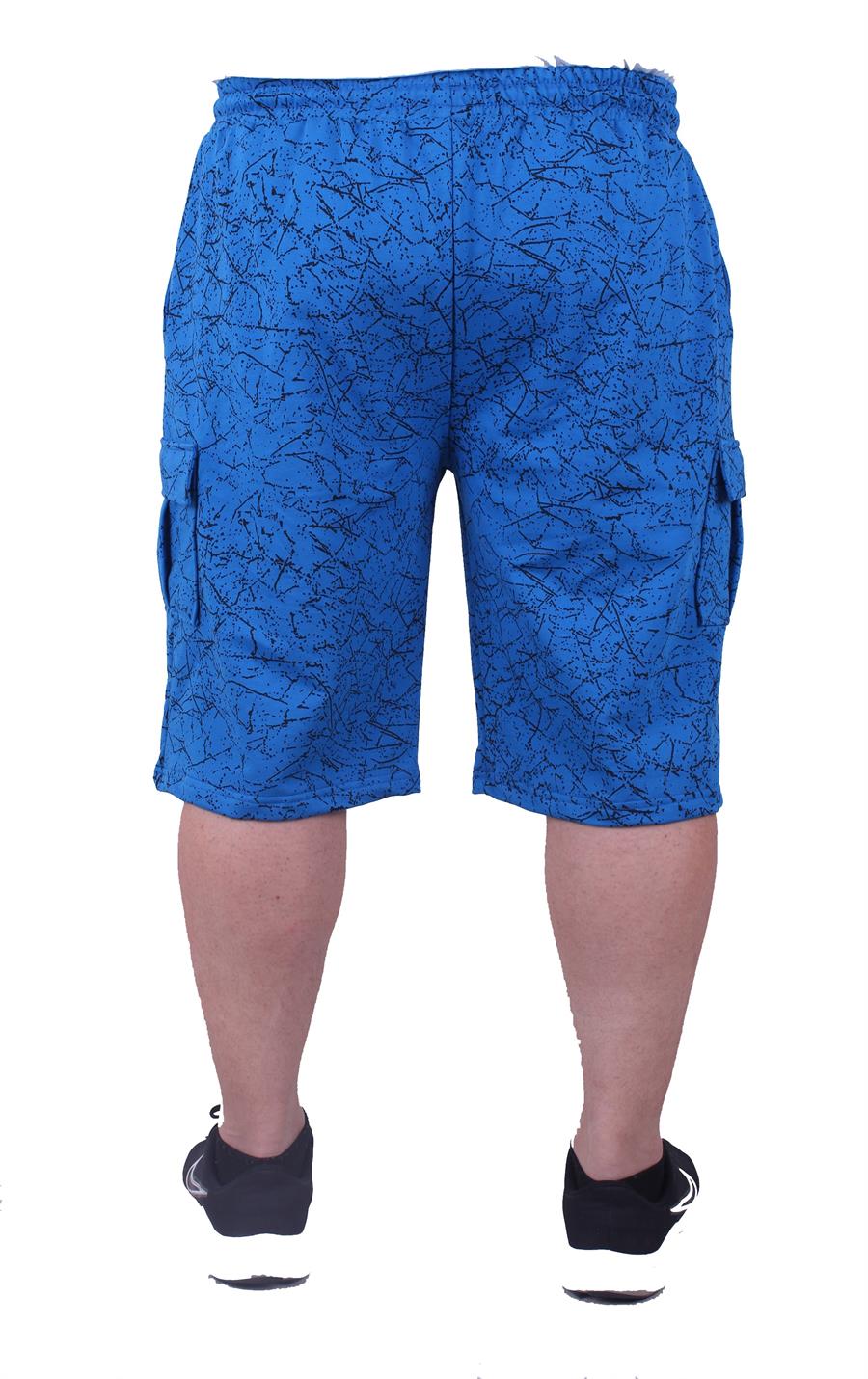 Mocgrande Büyük Beden Likralı Erkek Penye Şort Broken Glass 23611 SAKS