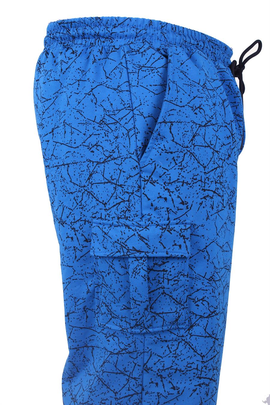 Mocgrande Büyük Beden Likralı Erkek Penye Şort Broken Glass 23611 SAKS