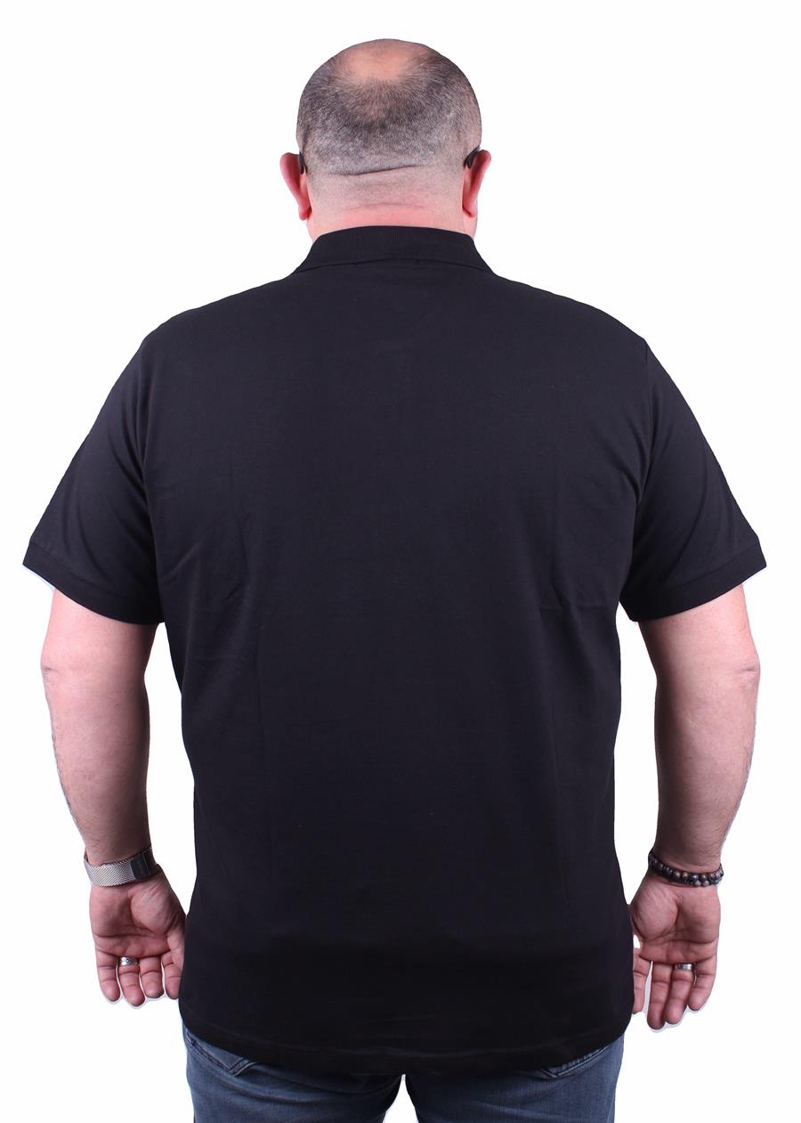 Mocgrande Büyük Beden Likralı Klasik Cepli Polo Tişört 11501 SIYAH