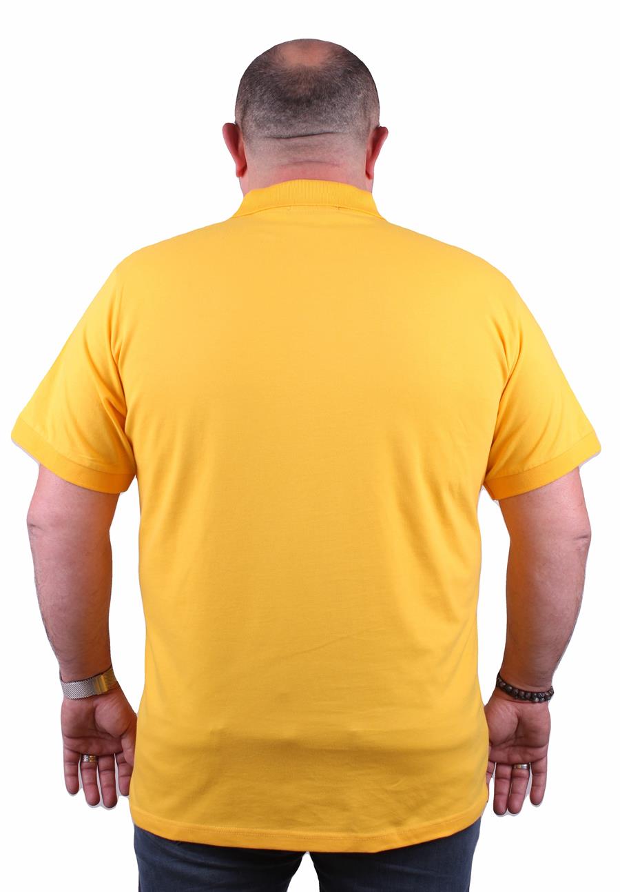 Mocgrande Büyük Beden Likralı Klasik Cepli Polo Tişört 11501 SARI