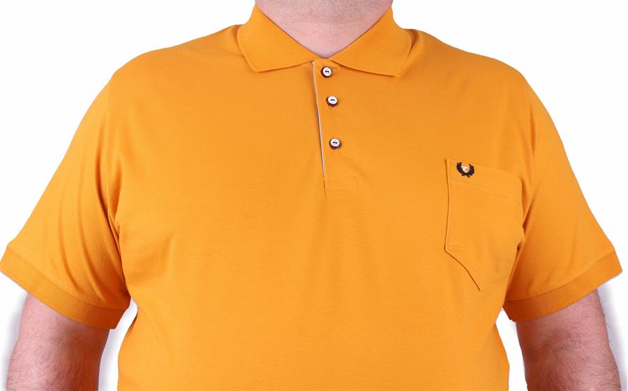 Mocgrande Büyük Beden Likralı Klasik Cepli Polo Tişört 11501 HARDAL