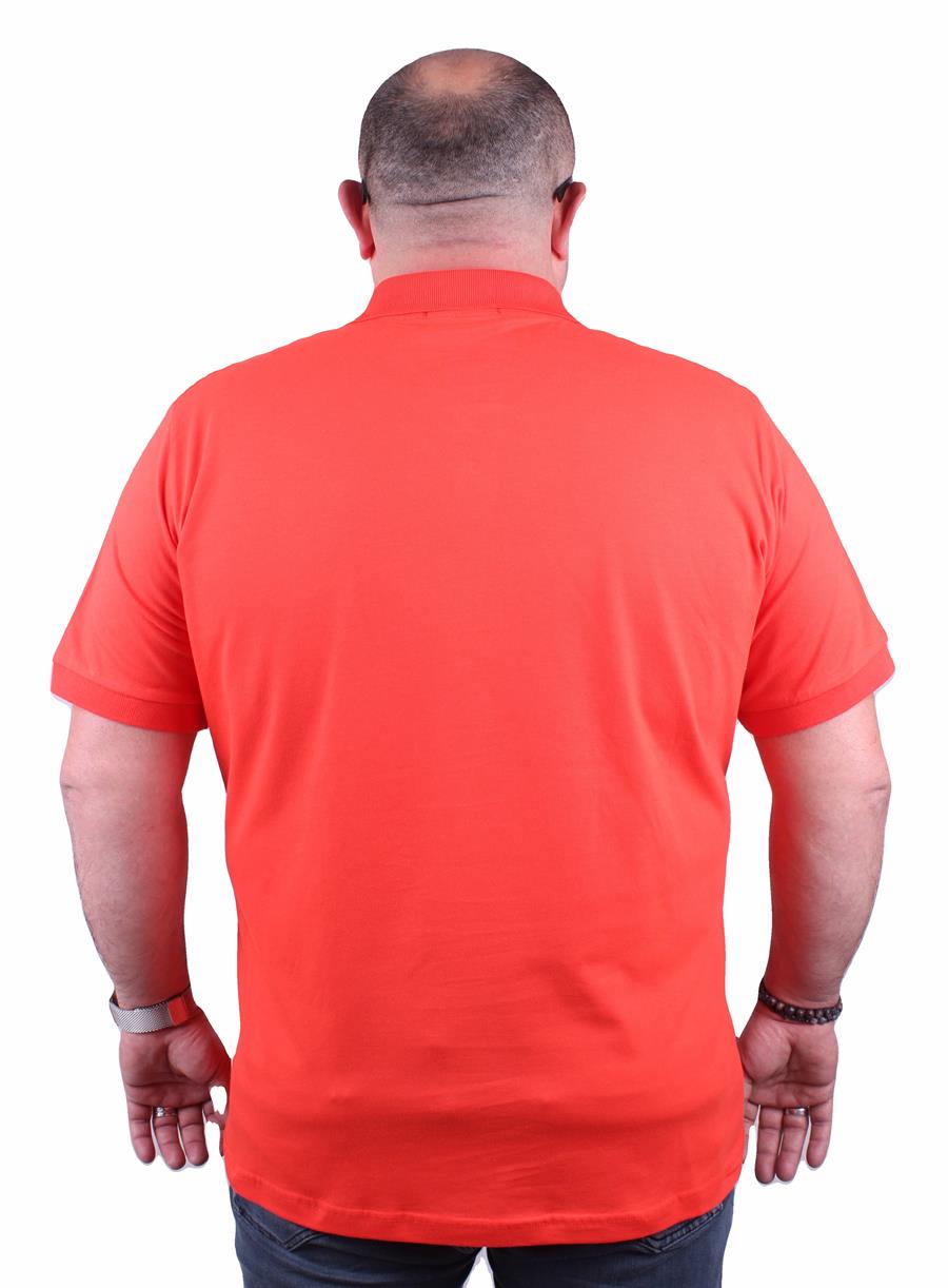 Mocgrande Büyük Beden Likralı Klasik Polo Tişört 11500 Nar Çiçeği